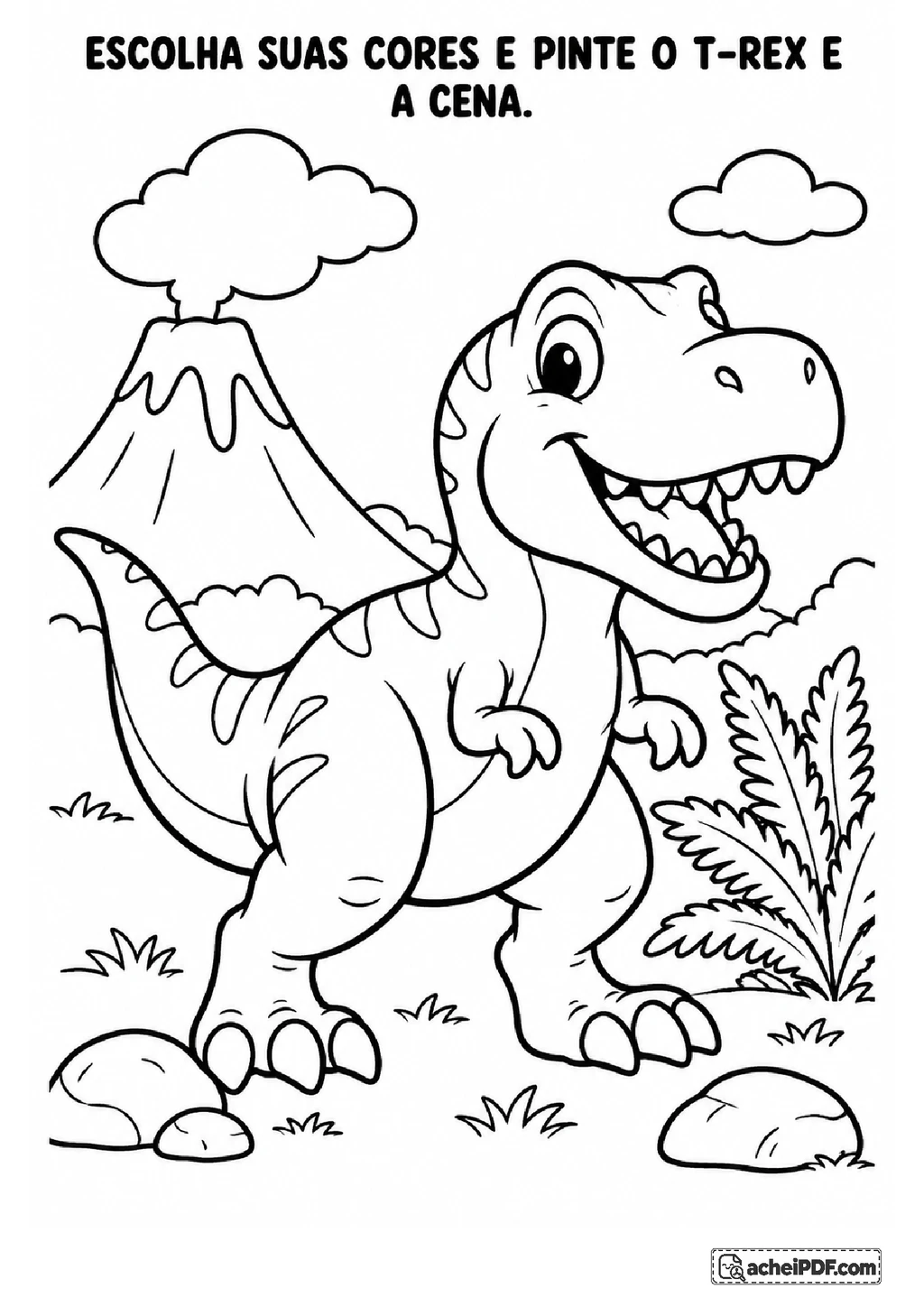 Desenhos para Colorir: Dinossauros e Fantasia
